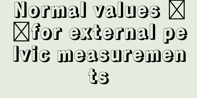 Normal values ​​for external pelvic measurements