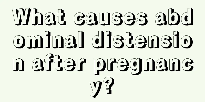 What causes abdominal distension after pregnancy?