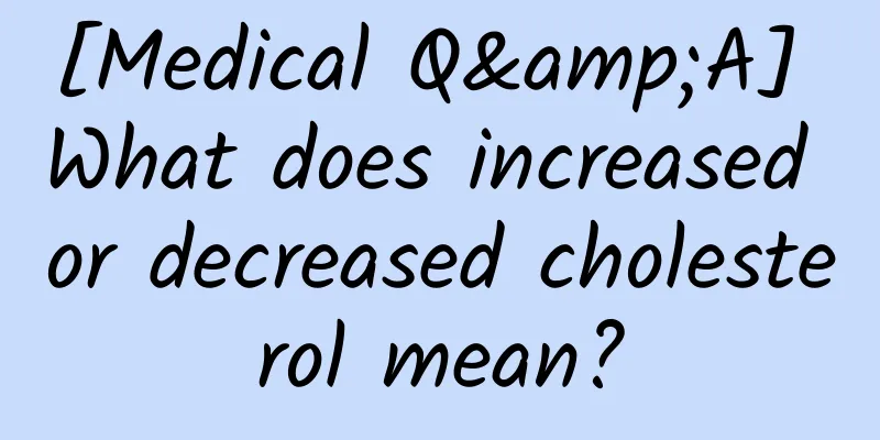 [Medical Q&A] What does increased or decreased cholesterol mean?