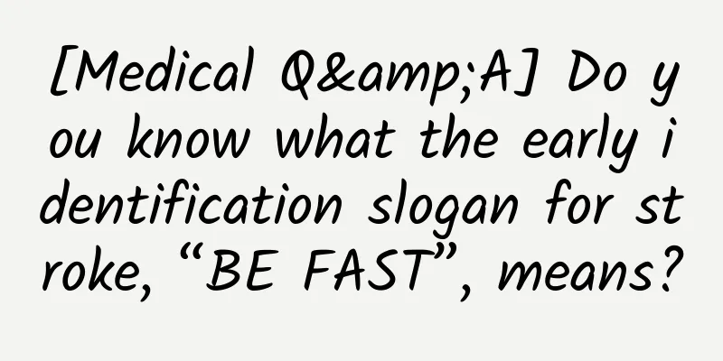 [Medical Q&A] Do you know what the early identification slogan for stroke, “BE FAST”, means?