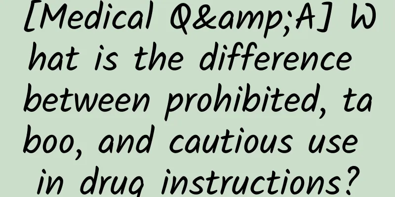[Medical Q&A] What is the difference between prohibited, taboo, and cautious use in drug instructions?