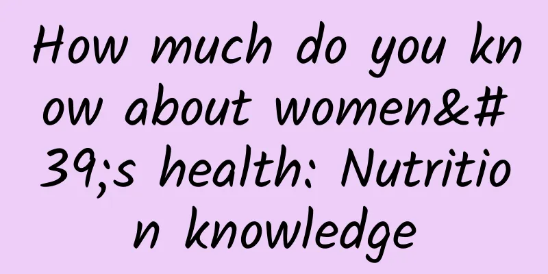 How much do you know about women's health: Nutrition knowledge