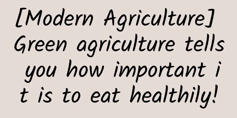 [Modern Agriculture] Green agriculture tells you how important it is to eat healthily!