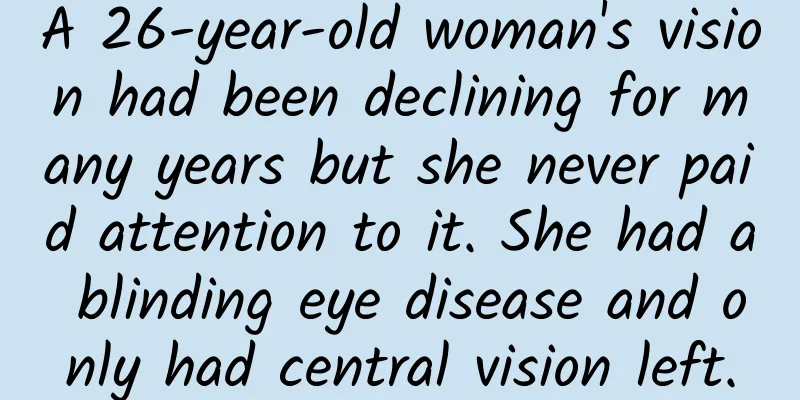 A 26-year-old woman's vision had been declining for many years but she never paid attention to it. She had a blinding eye disease and only had central vision left.