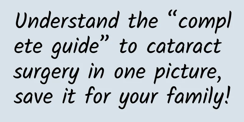 Understand the “complete guide” to cataract surgery in one picture, save it for your family!