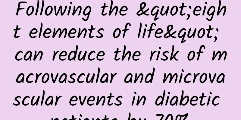 Following the "eight elements of life" can reduce the risk of macrovascular and microvascular events in diabetic patients by 70%