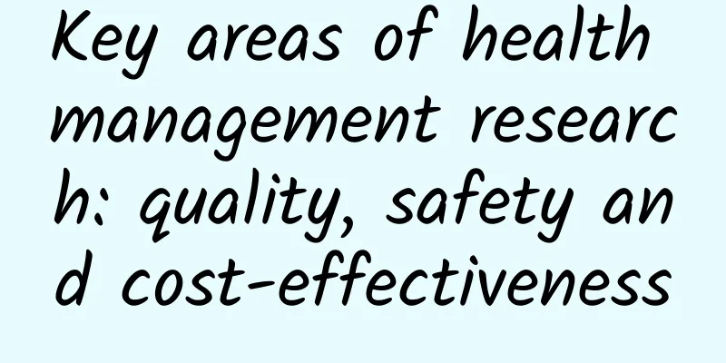 Key areas of health management research: quality, safety and cost-effectiveness