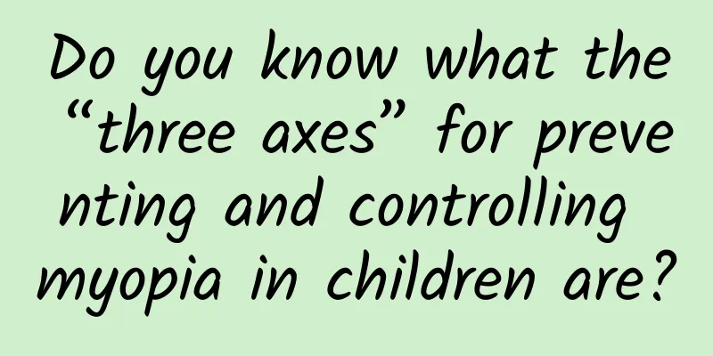 Do you know what the “three axes” for preventing and controlling myopia in children are?