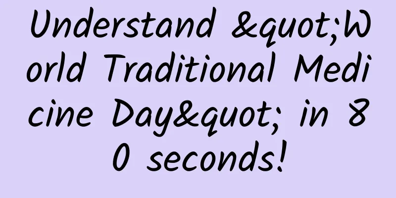 Understand "World Traditional Medicine Day" in 80 seconds!