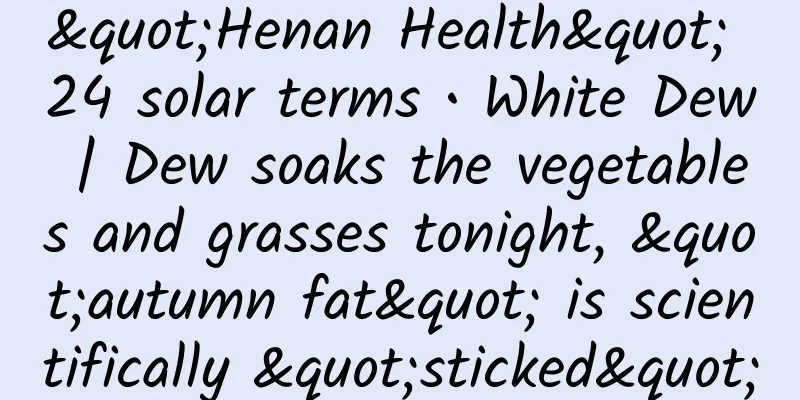 "Henan Health" 24 solar terms • White Dew | Dew soaks the vegetables and grasses tonight, "autumn fat" is scientifically "sticked"