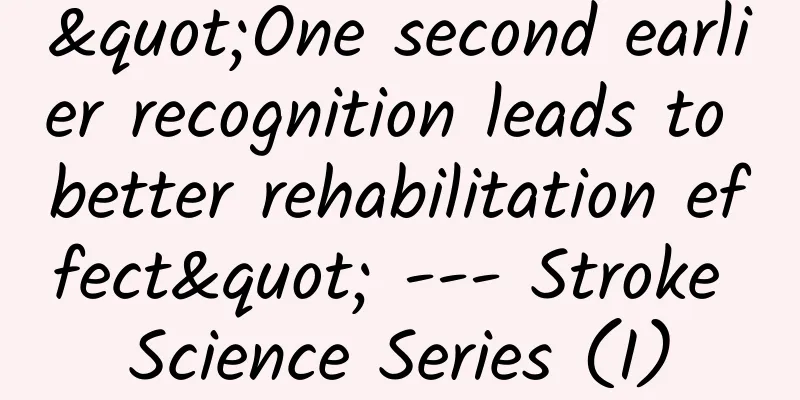 "One second earlier recognition leads to better rehabilitation effect" --- Stroke Science Series (I)