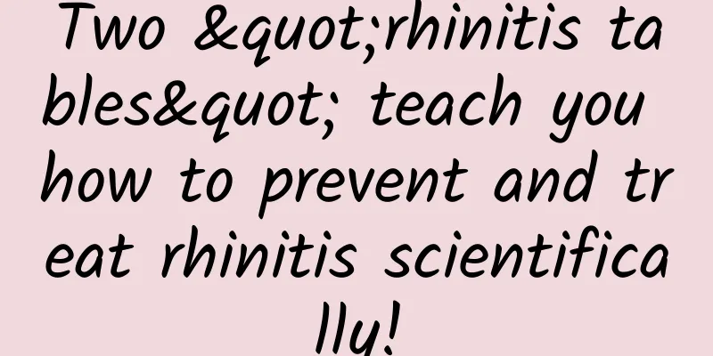 Two "rhinitis tables" teach you how to prevent and treat rhinitis scientifically!