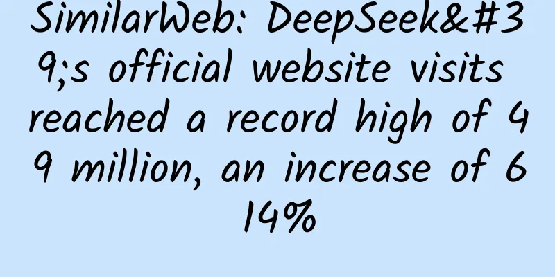 SimilarWeb: DeepSeek's official website visits reached a record high of 49 million, an increase of 614%