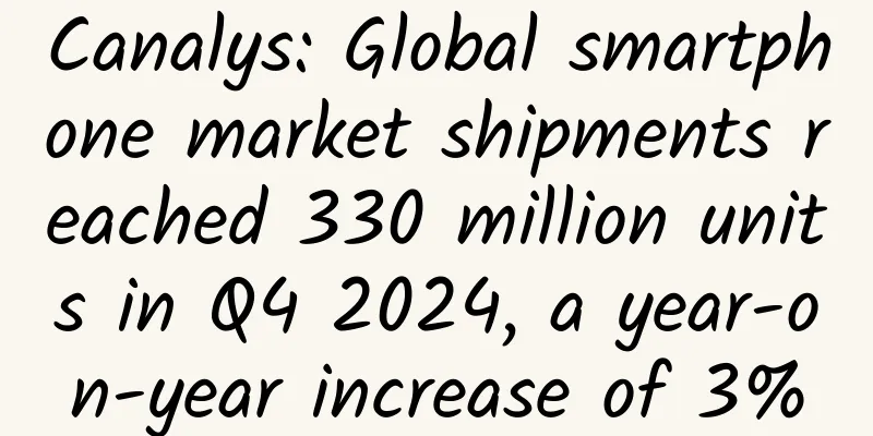 Canalys: Global smartphone market shipments reached 330 million units in Q4 2024, a year-on-year increase of 3%