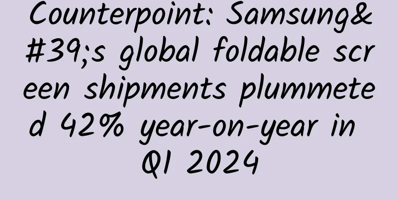 Counterpoint: Samsung's global foldable screen shipments plummeted 42% year-on-year in Q1 2024