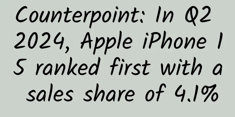 Counterpoint: In Q2 2024, Apple iPhone 15 ranked first with a sales share of 4.1%