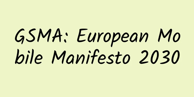 GSMA: European Mobile Manifesto 2030