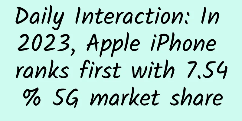Daily Interaction: In 2023, Apple iPhone ranks first with 7.54% 5G market share