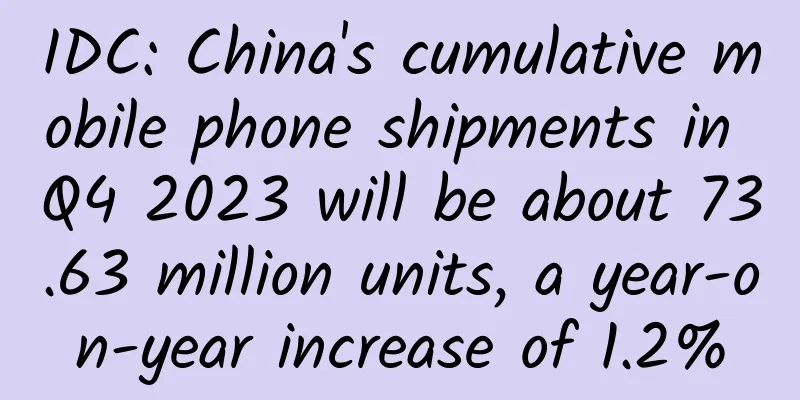 IDC: China's cumulative mobile phone shipments in Q4 2023 will be about 73.63 million units, a year-on-year increase of 1.2%