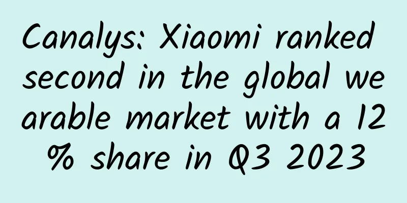Canalys: Xiaomi ranked second in the global wearable market with a 12% share in Q3 2023
