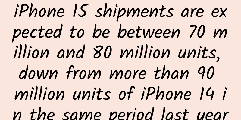 iPhone 15 shipments are expected to be between 70 million and 80 million units, down from more than 90 million units of iPhone 14 in the same period last year
