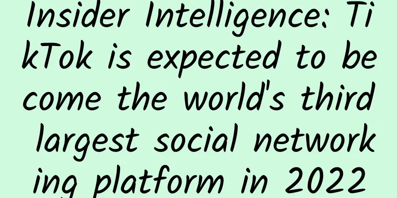 Insider Intelligence: TikTok is expected to become the world's third largest social networking platform in 2022