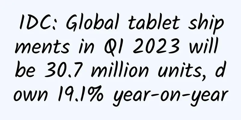 IDC: Global tablet shipments in Q1 2023 will be 30.7 million units, down 19.1% year-on-year