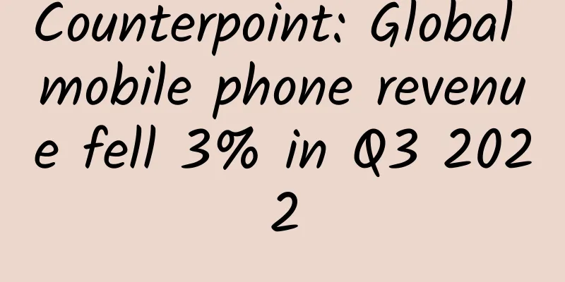 Counterpoint: Global mobile phone revenue fell 3% in Q3 2022