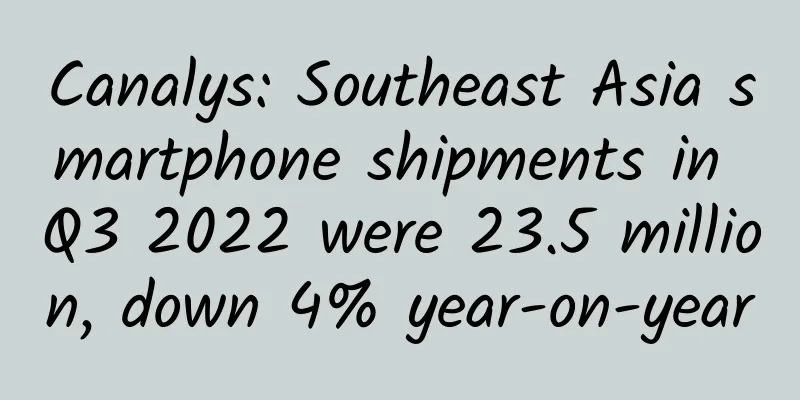 Canalys: Southeast Asia smartphone shipments in Q3 2022 were 23.5 million, down 4% year-on-year