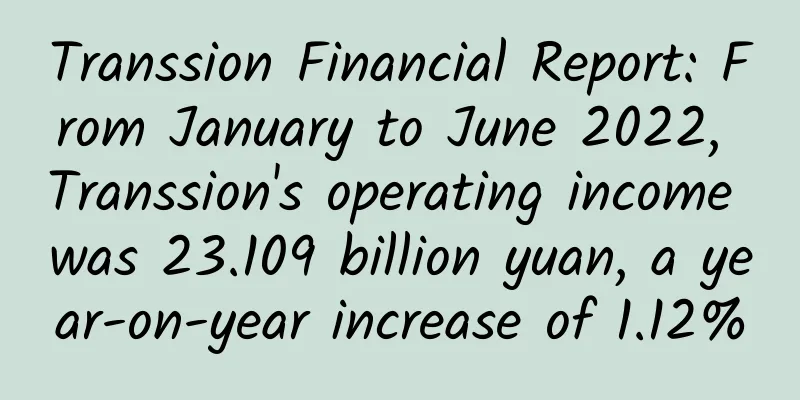 Transsion Financial Report: From January to June 2022, Transsion's operating income was 23.109 billion yuan, a year-on-year increase of 1.12%