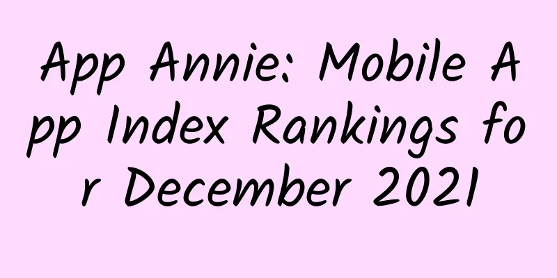App Annie: Mobile App Index Rankings for December 2021