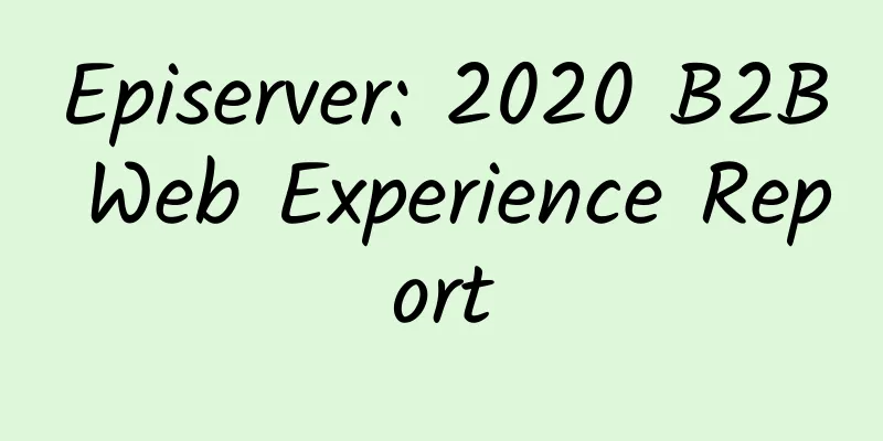 Episerver: 2020 B2B Web Experience Report