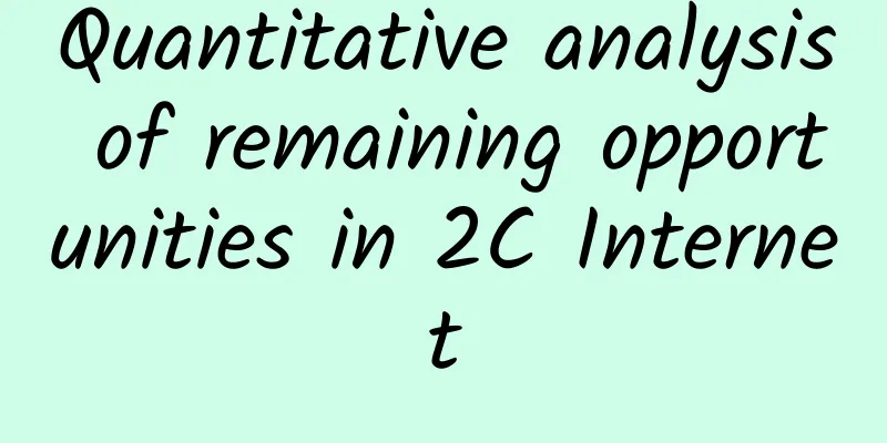 Quantitative analysis of remaining opportunities in 2C Internet