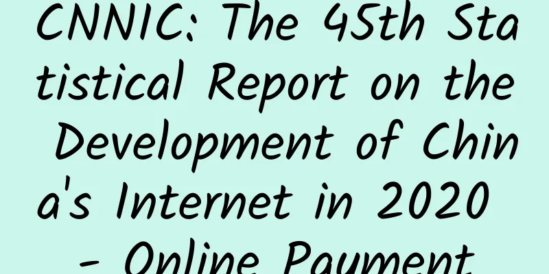 CNNIC: The 45th Statistical Report on the Development of China's Internet in 2020 - Online Payment