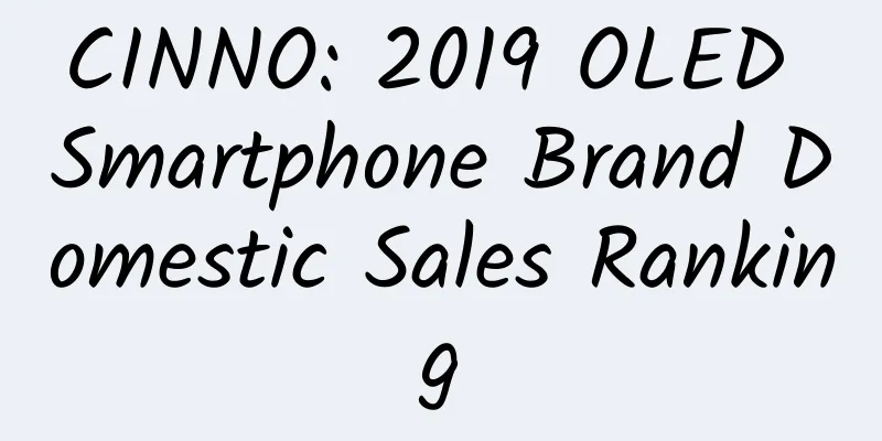 CINNO: 2019 OLED Smartphone Brand Domestic Sales Ranking