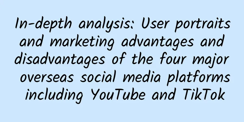 In-depth analysis: User portraits and marketing advantages and disadvantages of the four major overseas social media platforms including YouTube and TikTok