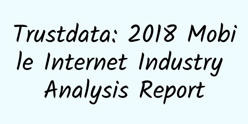Trustdata: 2018 Mobile Internet Industry Analysis Report
