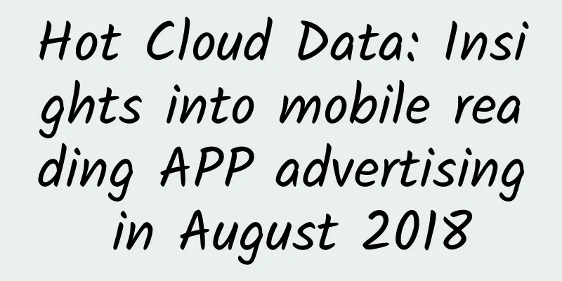 Hot Cloud Data: Insights into mobile reading APP advertising in August 2018
