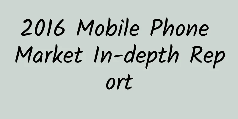 2016 Mobile Phone Market In-depth Report