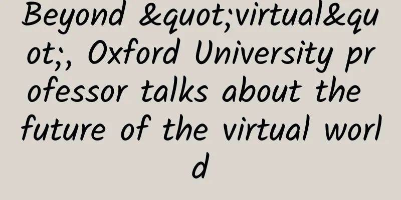 Beyond "virtual", Oxford University professor talks about the future of the virtual world