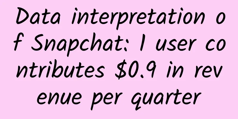 Data interpretation of Snapchat: 1 user contributes $0.9 in revenue per quarter