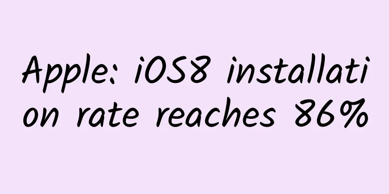 Apple: iOS8 installation rate reaches 86%
