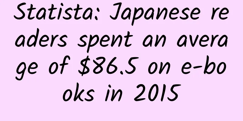 Statista: Japanese readers spent an average of $86.5 on e-books in 2015