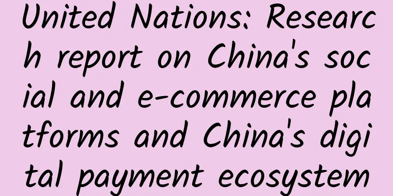 United Nations: Research report on China's social and e-commerce platforms and China's digital payment ecosystem