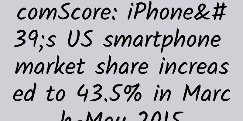 comScore: iPhone's US smartphone market share increased to 43.5% in March-May 2015