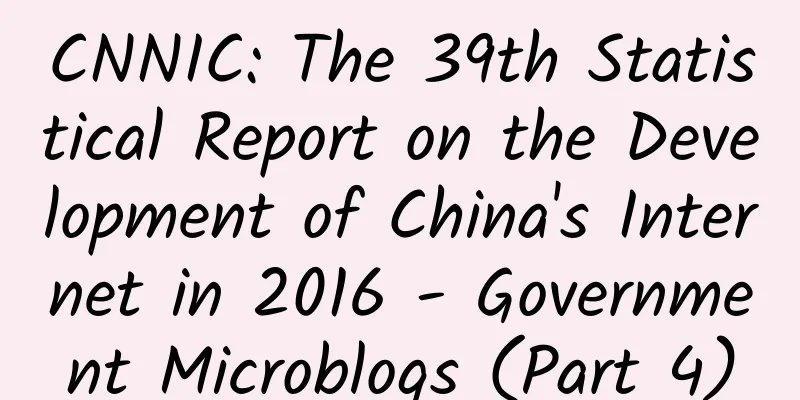 CNNIC: The 39th Statistical Report on the Development of China's Internet in 2016 - Government Microblogs (Part 4)
