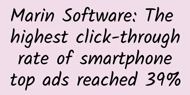 Marin Software: The highest click-through rate of smartphone top ads reached 39%