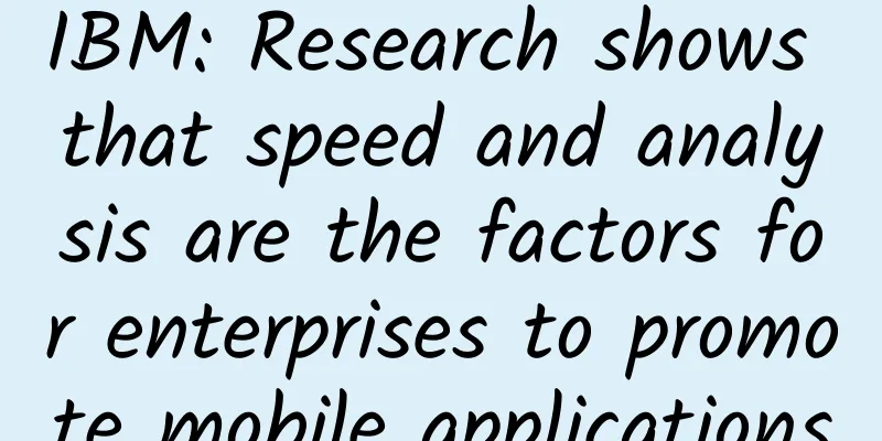 IBM: Research shows that speed and analysis are the factors for enterprises to promote mobile applications