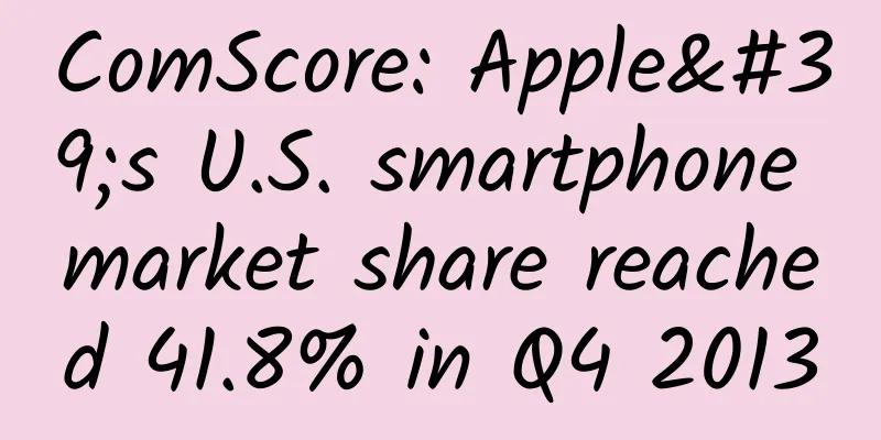 ComScore: Apple's U.S. smartphone market share reached 41.8% in Q4 2013