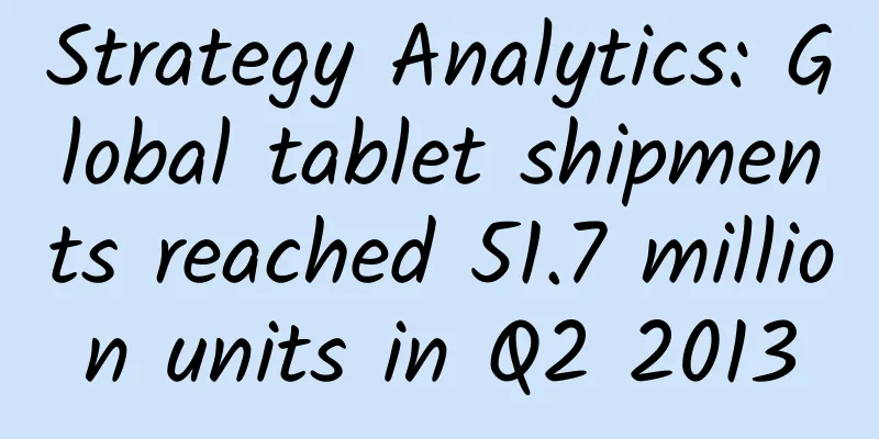 Strategy Analytics: Global tablet shipments reached 51.7 million units in Q2 2013